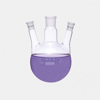 BALON FUND ROTUND 2 GATURI LATERALE 20° SLIF NS 29/32 2000 ML ISOLAB