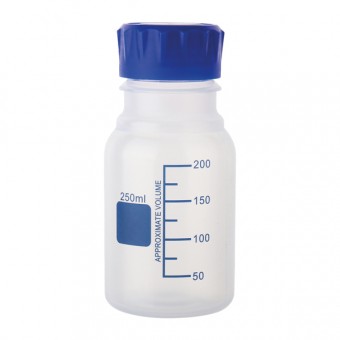 STICLA LABORATOR DIN PLASTIC GAT LARG GL45 - 250 ML 